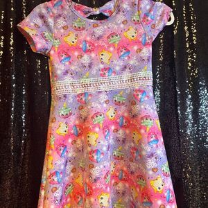 Shopkins Purple and Pink Kids Dress with Fun Print